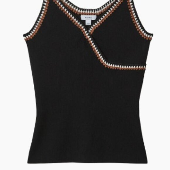 Reiss Kiki Surplice Tank - Camel and Black - Picture 4 of 4